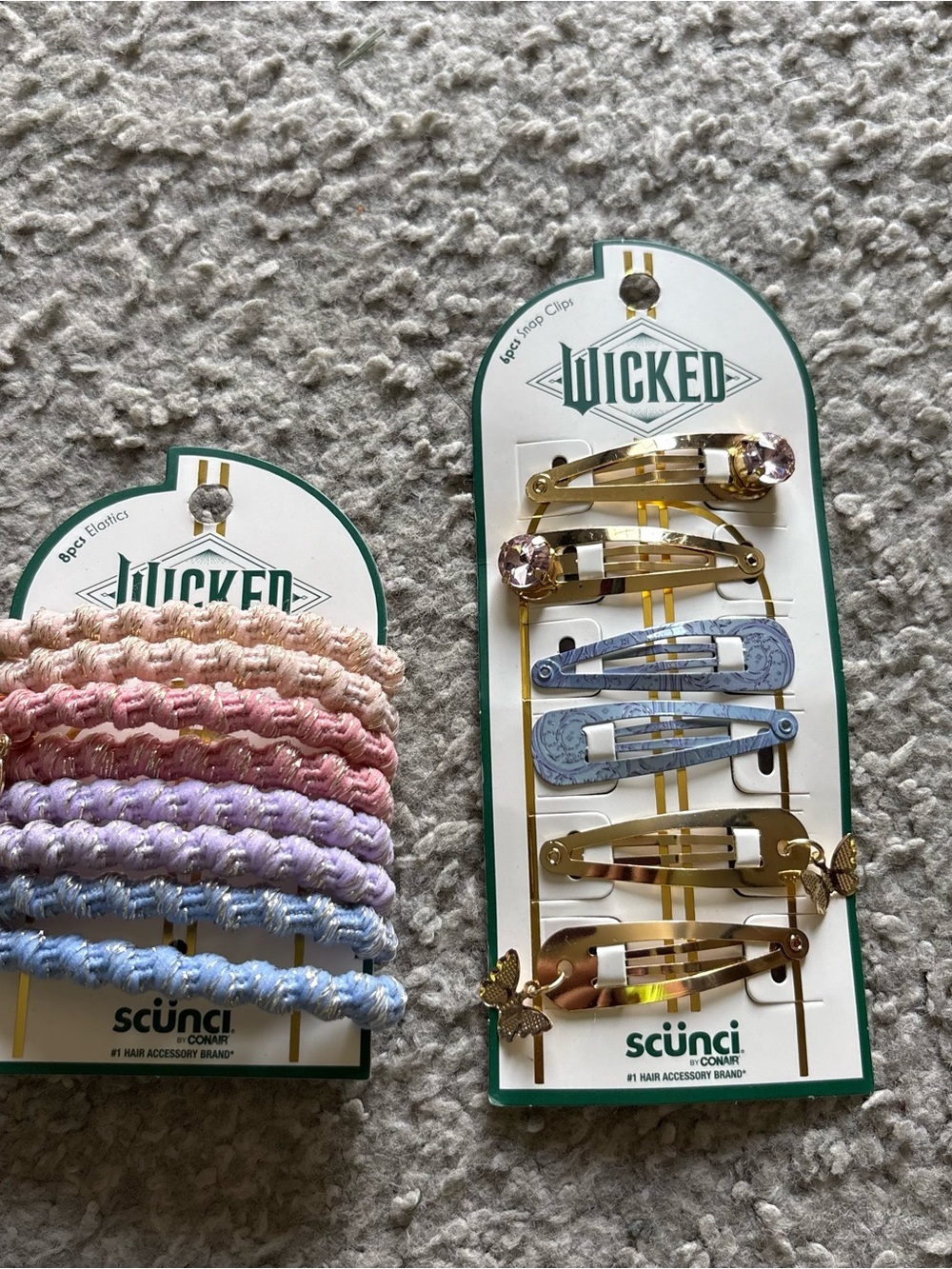 Wicked Scunci Glinda Hair Clips & Pastel Hair Bands NEW Galinda